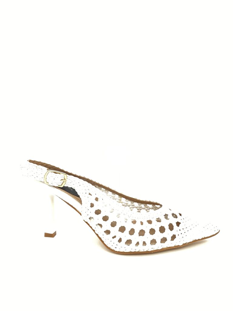 Sling-Back Braided.Nappa WHITE