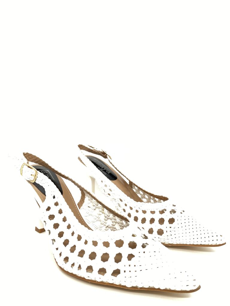 Sling-Back Braided.Nappa WHITE