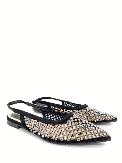 Sling-Back Strass BLACK