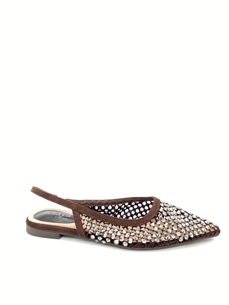 Sling-Back Strass BROWN