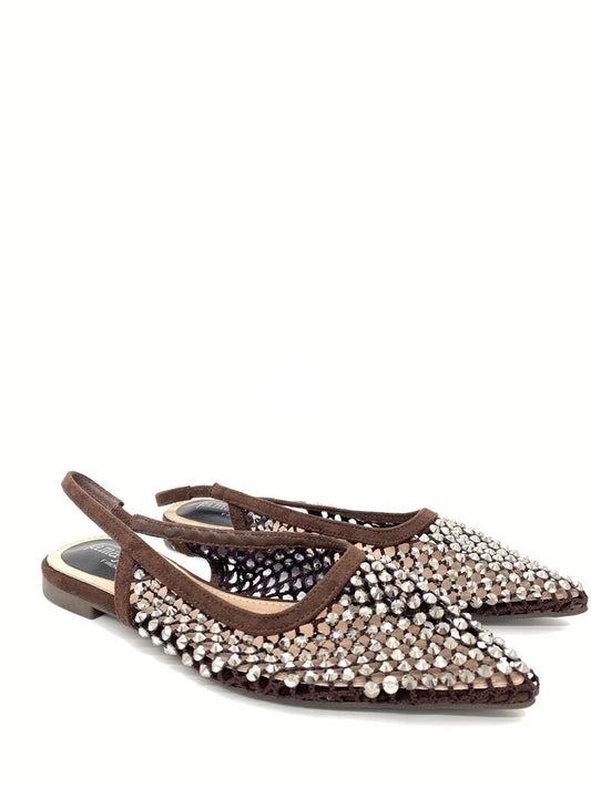 Sling-Back Strass BROWN