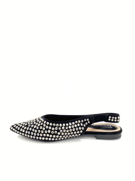 Flat Shoe Strass BLACK