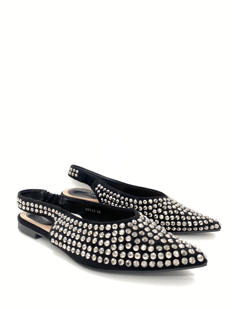 Flat Shoe Strass BLACK