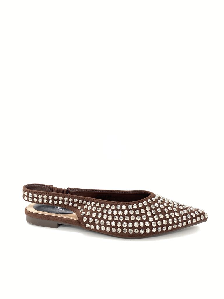 Flat Shoe Strass BROWN