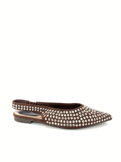Flat Shoe Strass BROWN