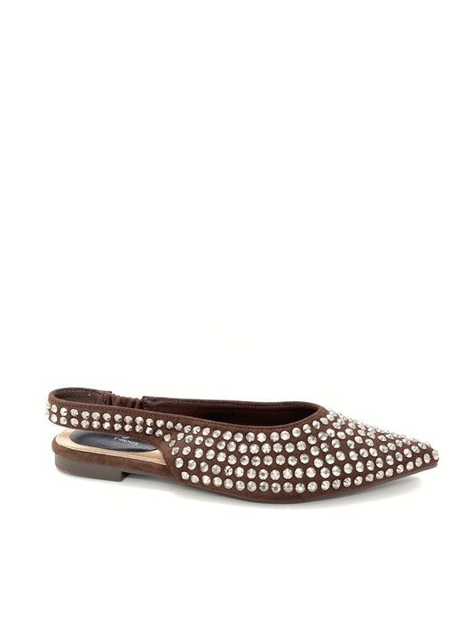 Flat Shoe Strass BROWN