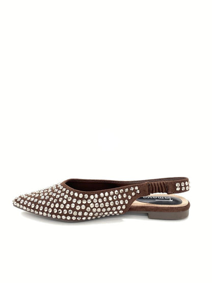 Flat Shoe Strass BROWN