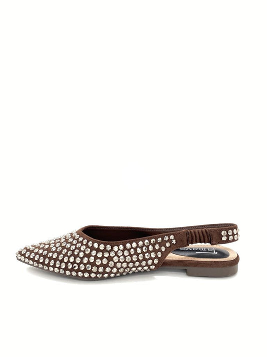 Flat Shoe Strass BROWN