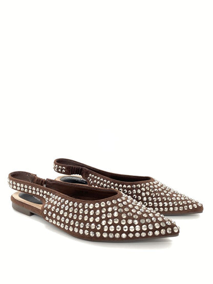 Flat Shoe Strass BROWN