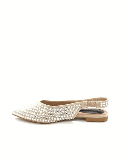Flat Shoe Strass KHAKI