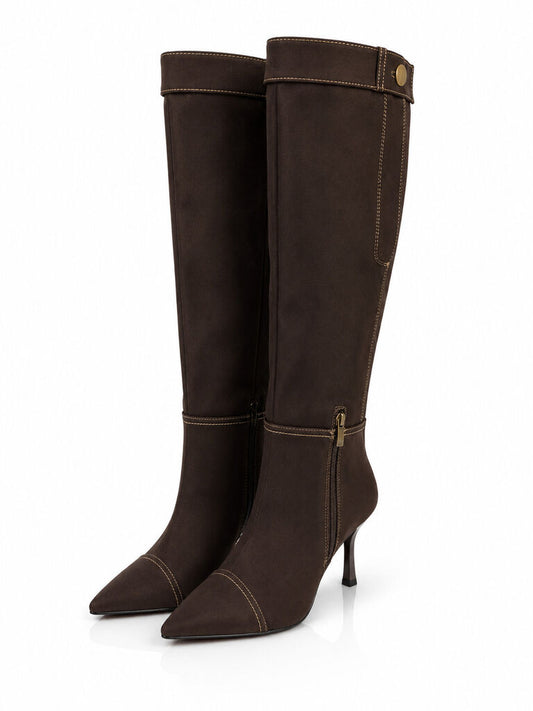 Knee High Boot Jeans BROWN