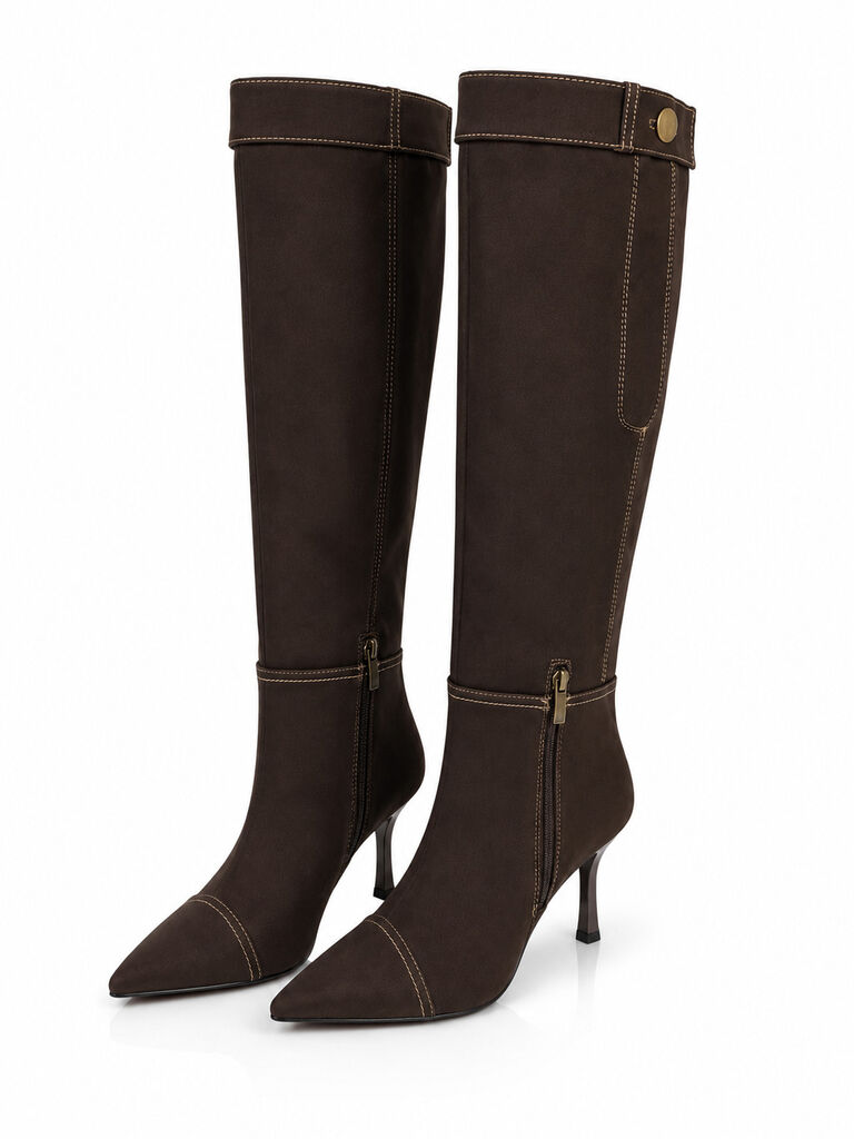 Knee High Boot Jeans BROWN