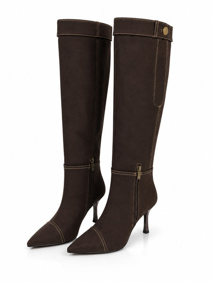 Knee High Boot Jeans BROWN