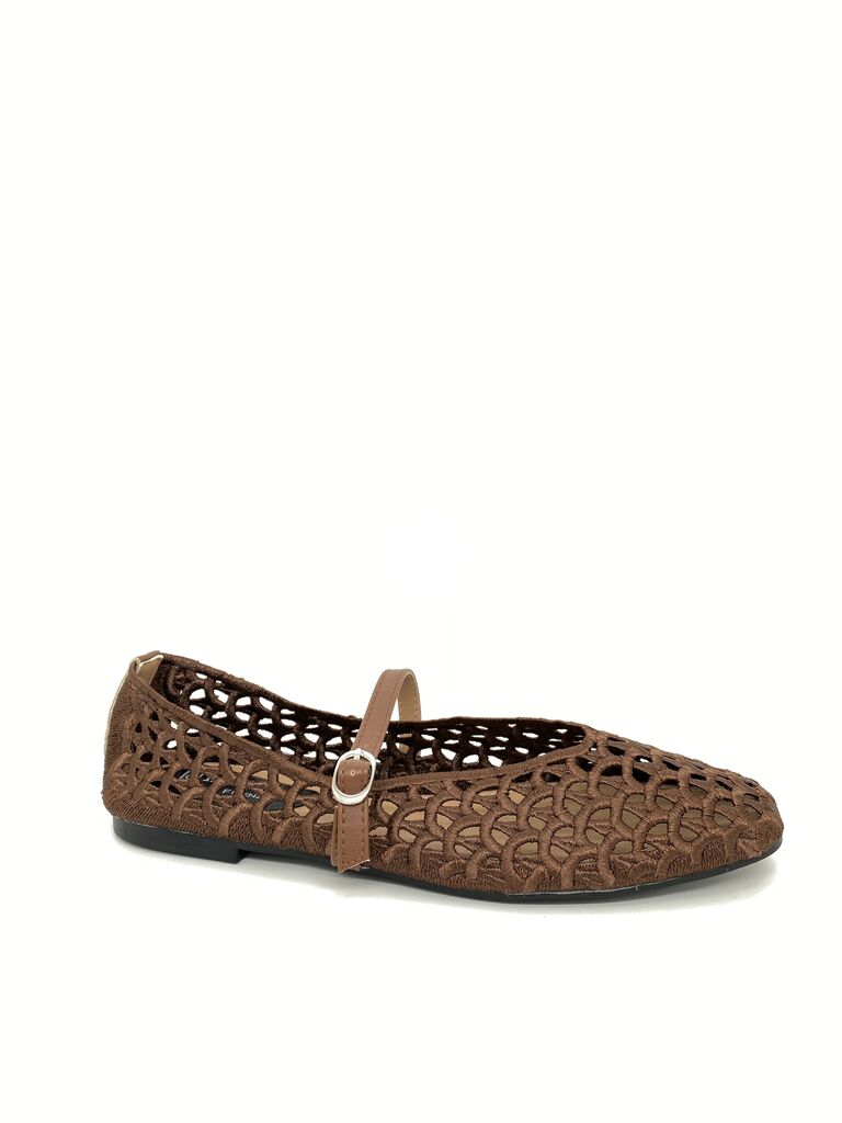 Mary Jane Shoe Satin BROWN