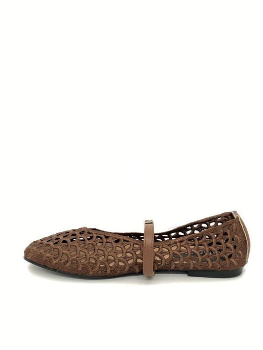 Mary Jane Shoe Satin BROWN