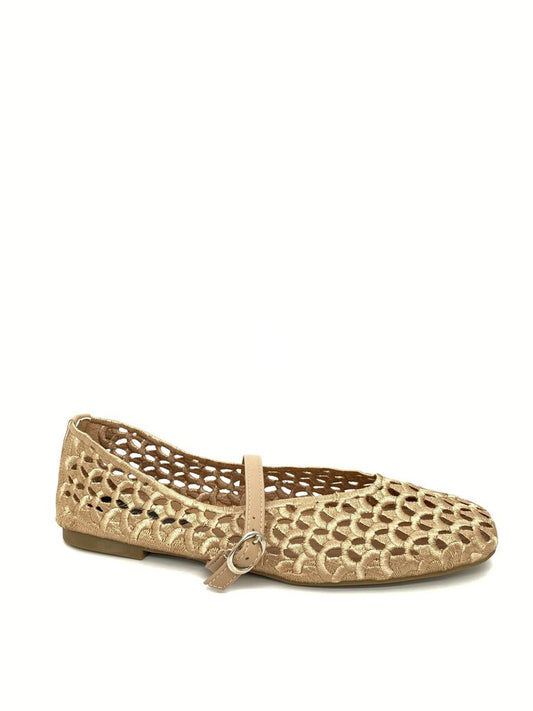Mary Jane Shoe Satin CAMEL