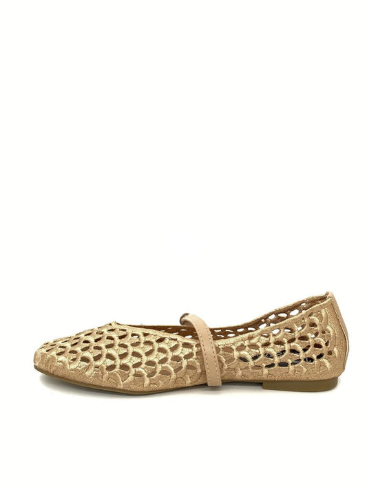 Mary Jane Shoe Satin CAMEL