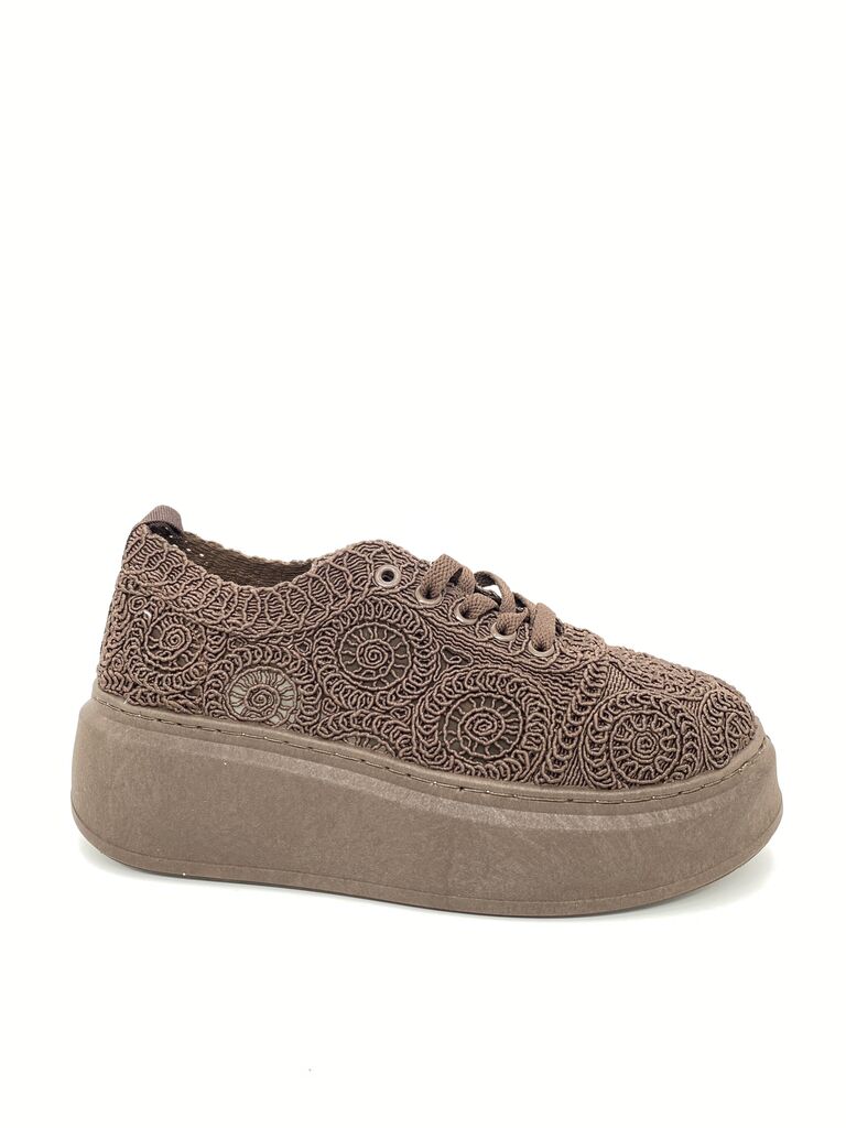 Sneaker Embroidery BROWN