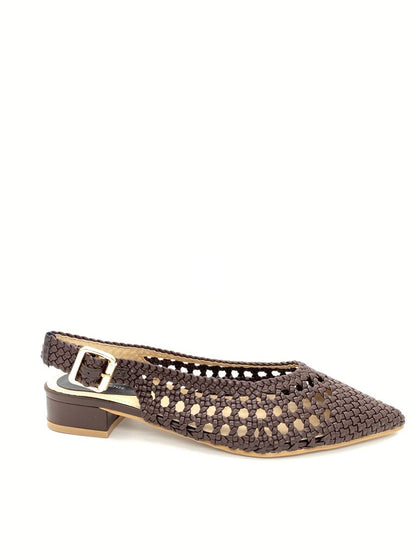 Sling-Back Braided.Nappa BROWN