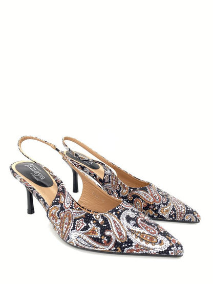 Sling-Back Tess/Stra BLACK