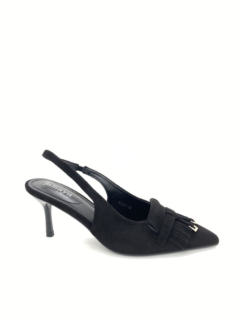 Sling-Back Suede BLACK