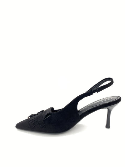 Sling-Back Suede BLACK