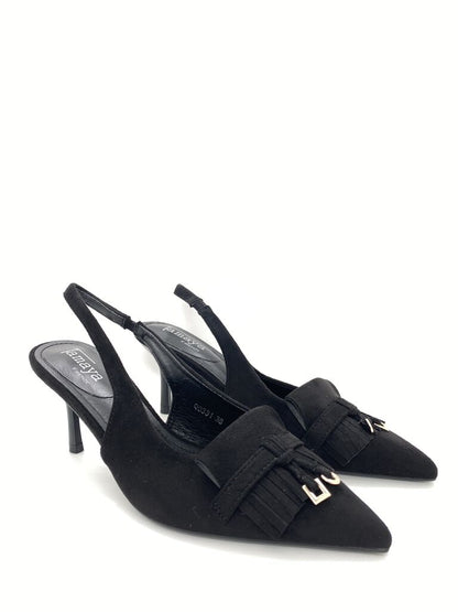 Sling-Back Suede BLACK