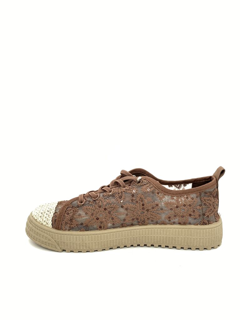Sneaker Embroidery BROWN