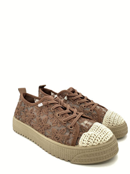Sneaker Embroidery BROWN