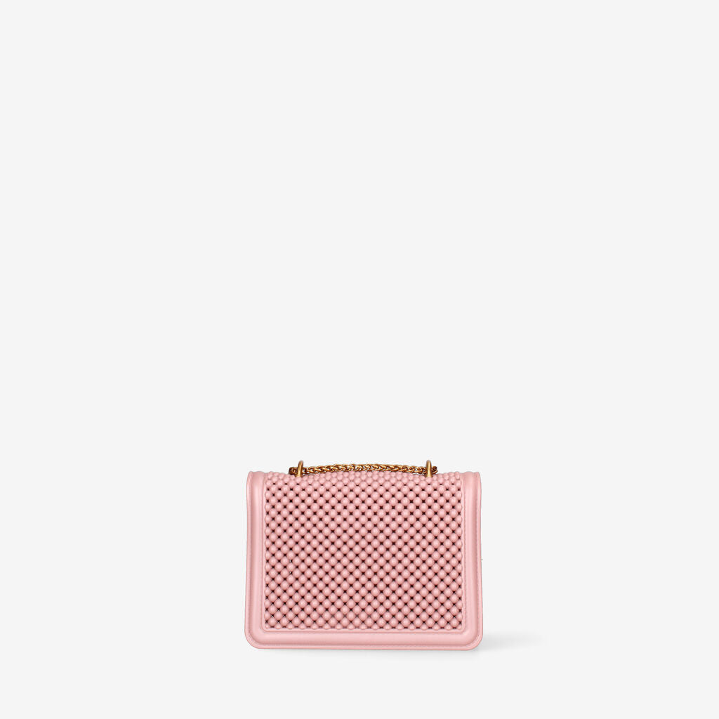 Pink Quilted Shoulder Bag with Gold Accents