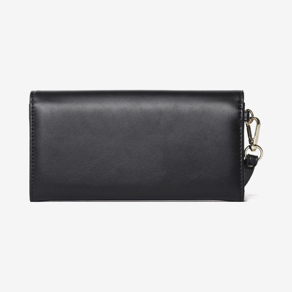 Black Logo-Embellished Clutch with Removable Strap