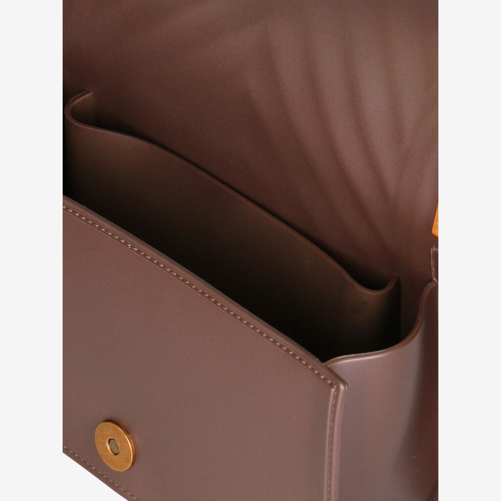 Taupe Quilted Chain Crossbody Bag