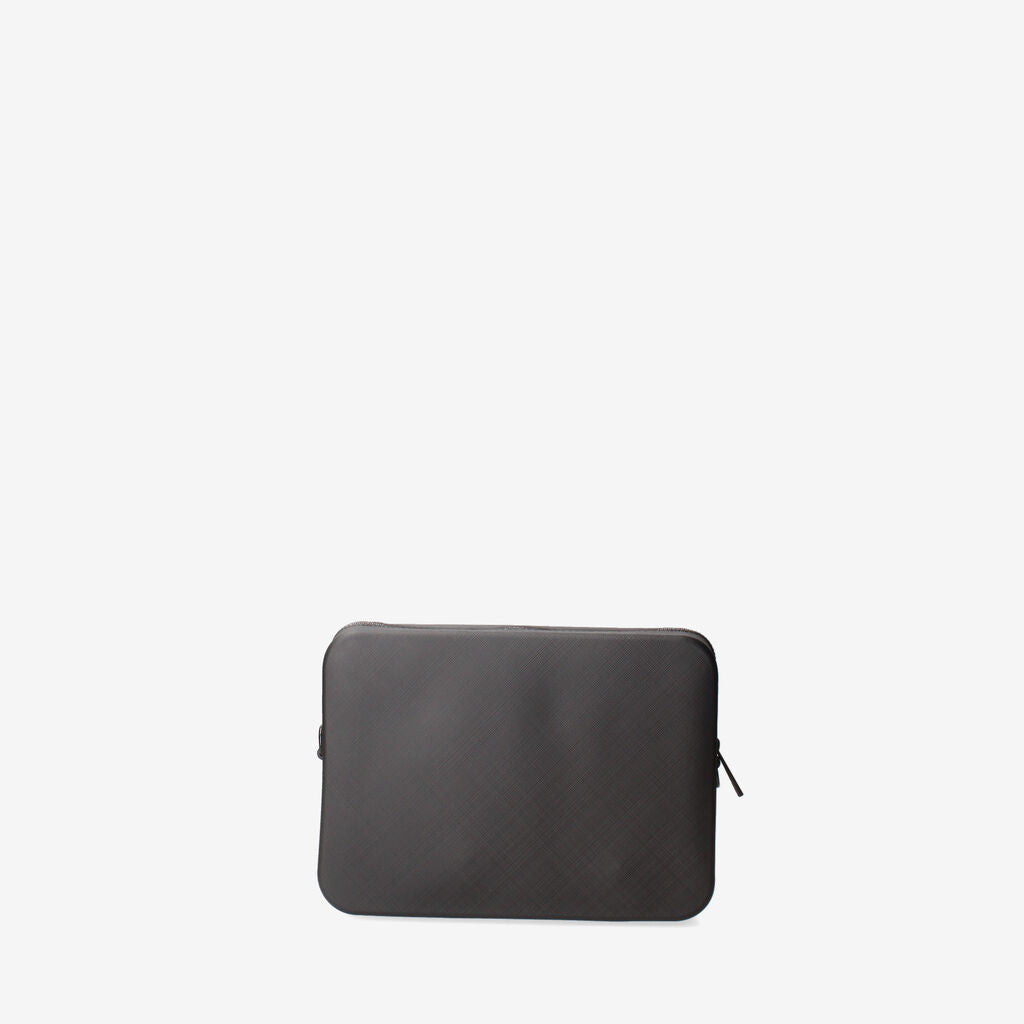 Black Textured Clutch with Wrist Strap