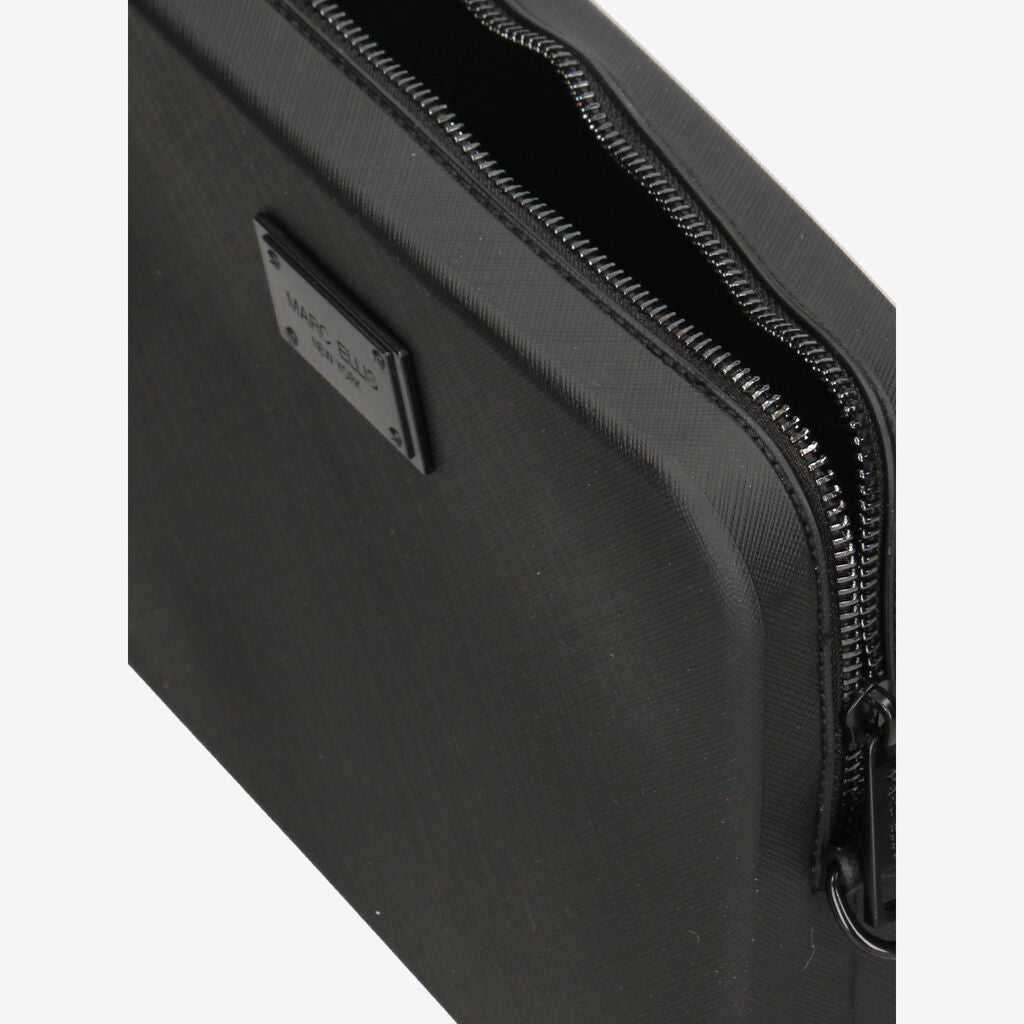 Black Textured Clutch with Wrist Strap