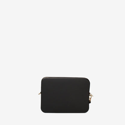 Black Structured Clutch with Gold Accent
