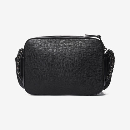 Black Textured Crossbody with Coin Pouch