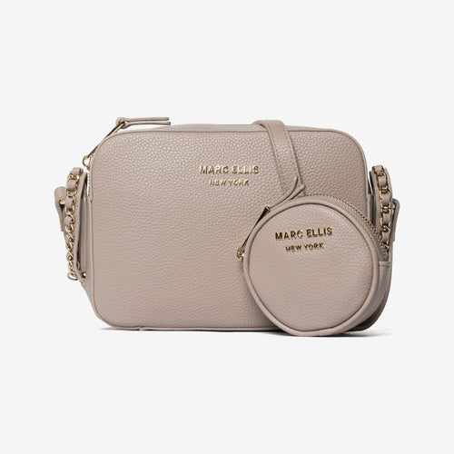 Taupe Textured Crossbody with Coin Pouch