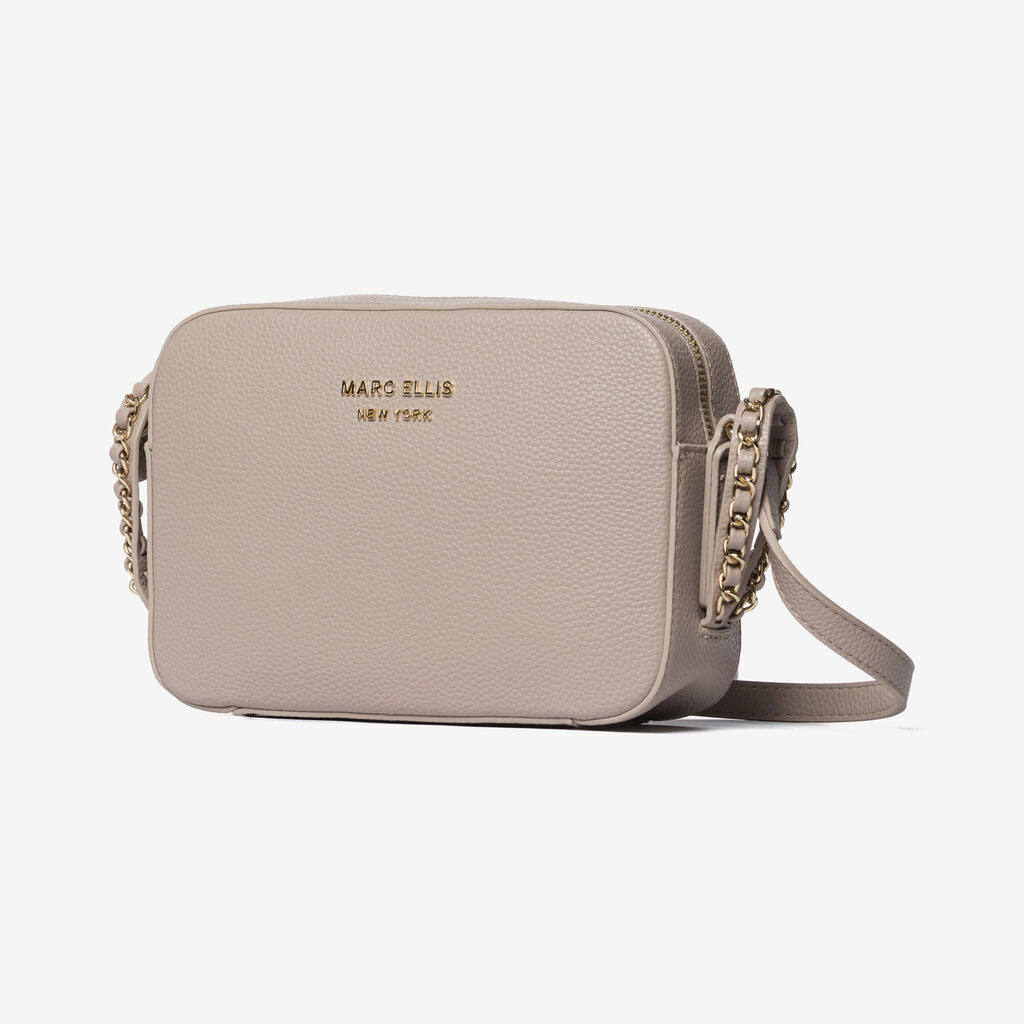 Taupe Textured Crossbody with Coin Pouch