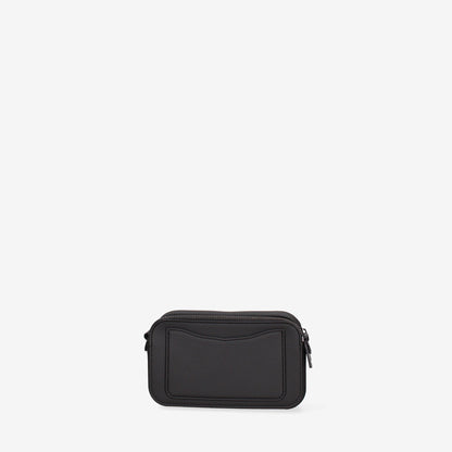 Black Nylon Crossbody Bag with Logo Strap
