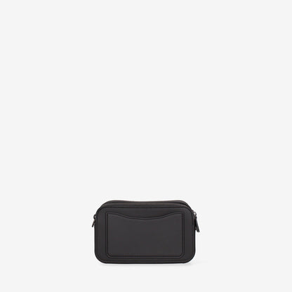 Black Textured Crossbody Bag with Adjustable Strap
