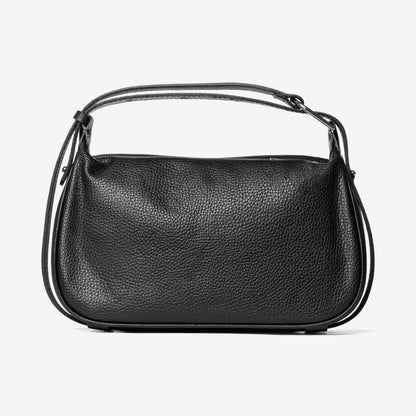 Black Textured Shoulder Bag with Adjustable Strap