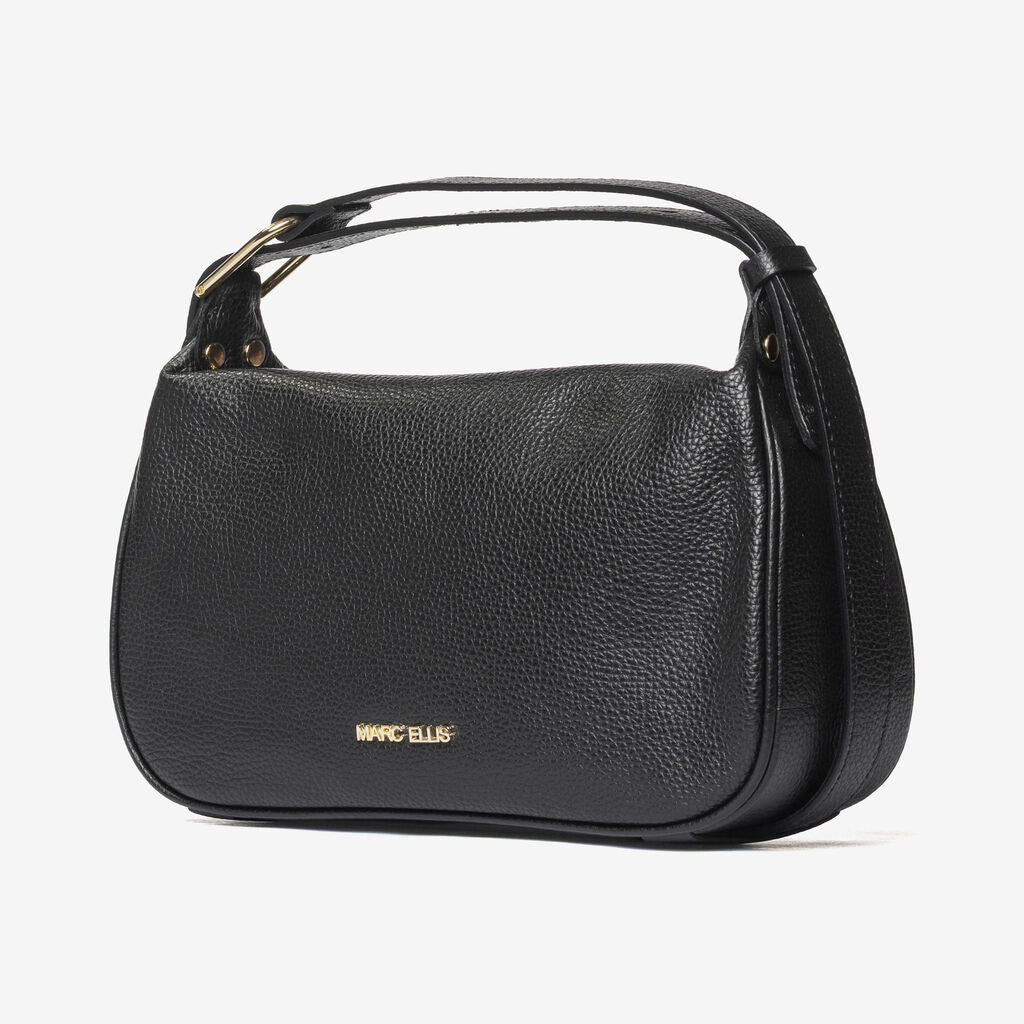 Black Textured Bag with Elegant Handle