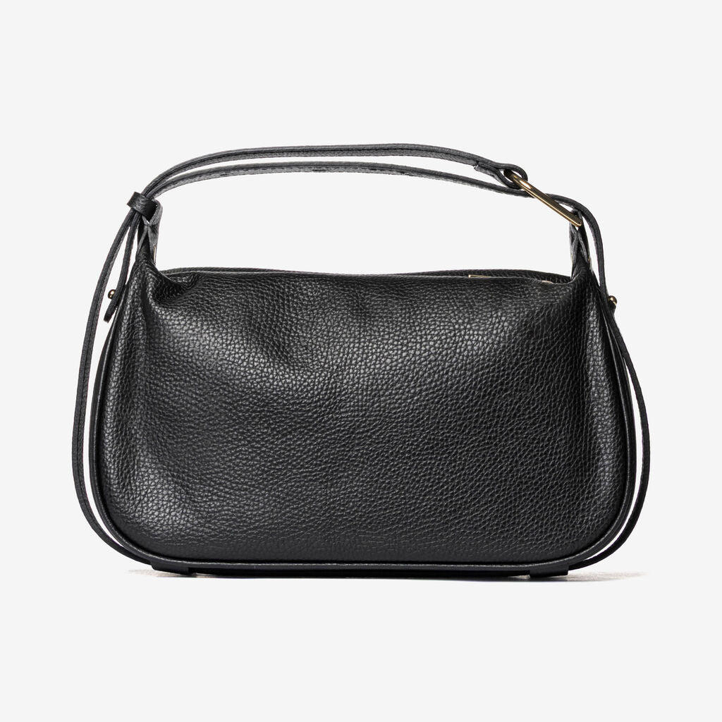 Black Textured Bag with Elegant Handle