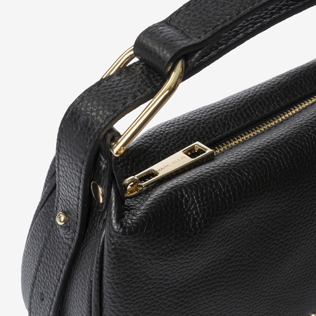 Black Textured Bag with Elegant Handle