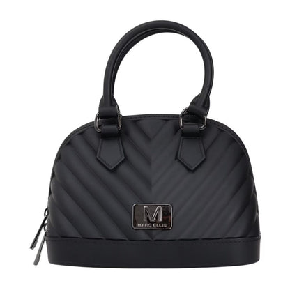 Black Quilted Mini Bag with Structured Handles