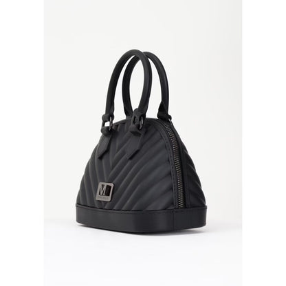 Black Quilted Mini Bag with Structured Handles
