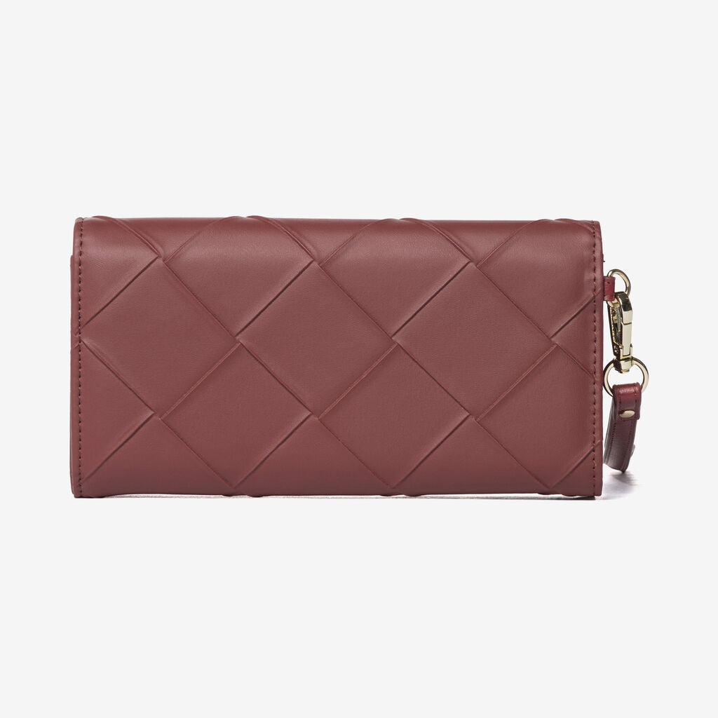 Mauve Quilted Wallet with Wrist Strap