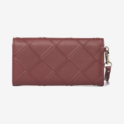 Mauve Quilted Wallet with Wrist Strap