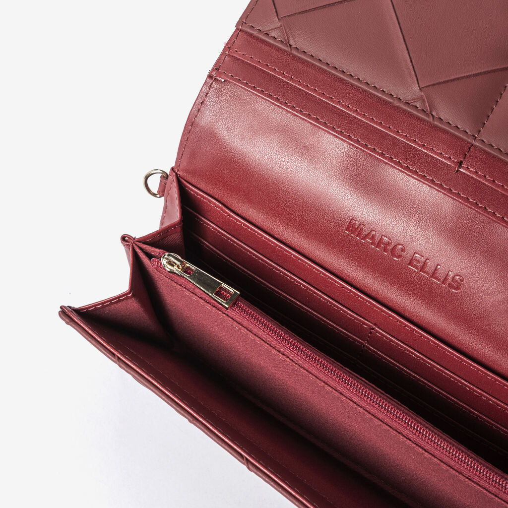 Mauve Quilted Wallet with Wrist Strap