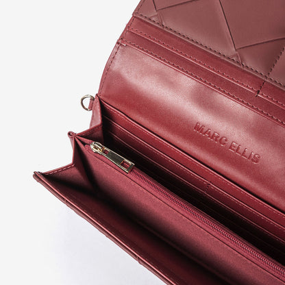 Mauve Quilted Wallet with Wrist Strap